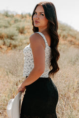 Cupid’s Favorite Sleeveless Floral Top (Ivory)