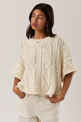 AMELIE ROUND NECK KNIT SWEATER TOP