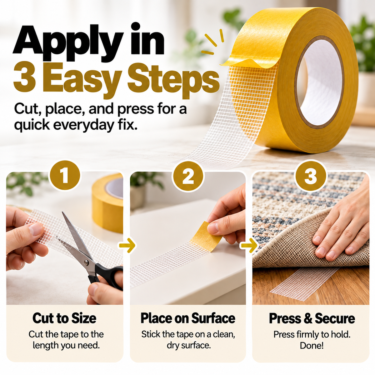 UltraGrip Double-Sided Mounting Tape – Heavy-Duty Mesh Adhesive for Home, Office & DIY