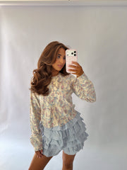 Darling Eyelet Ruffle Shorts (Blue) RESTOCK