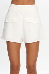 Molly Faux Pocket Shorts White