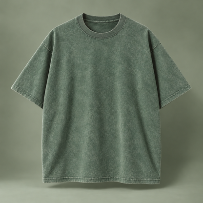 👕 Men's Vintage Washed Oversized Cotton Tee – Loose Fit Casual Short Sleeve Top ✨