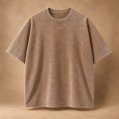 👕 Men's Vintage Washed Oversized Cotton Tee – Loose Fit Casual Short Sleeve Top ✨