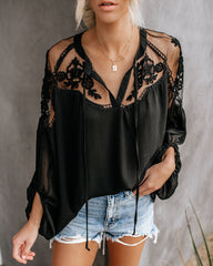 Formal Invitation Lace Blouse - Black