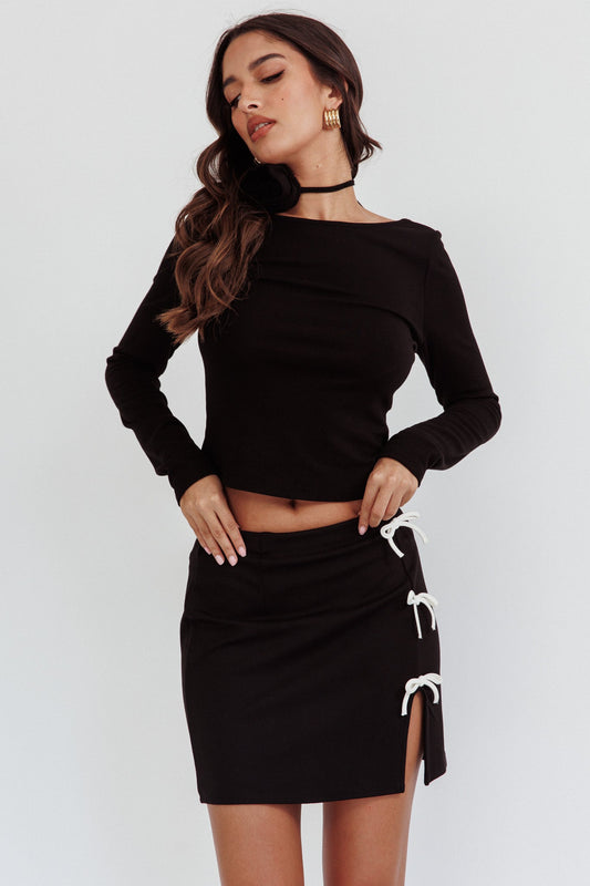 Higher Power Low Back Top Black
