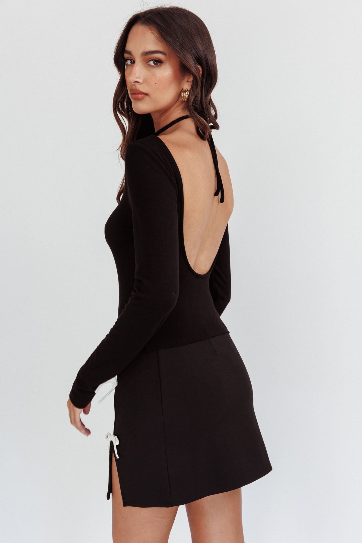 Higher Power Low Back Top Black