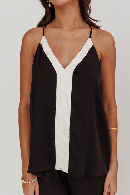 Unwritten Contrast Cami Top Black