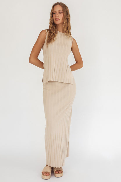 Kimora Sleeveless Knit Top Sand