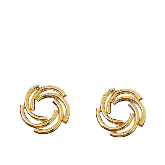 Simple Flower Round Stud Earrings