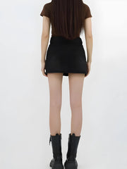 Y2K Lace Up Denim Mini Skort