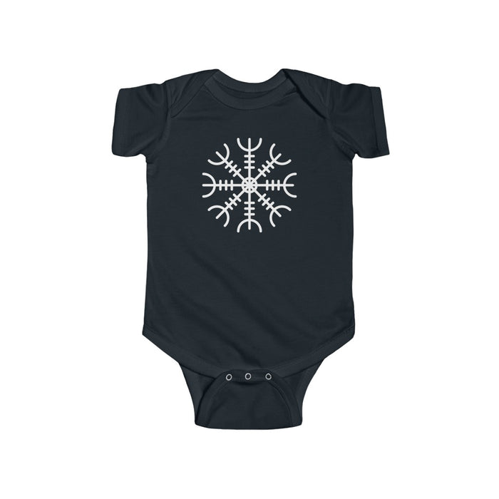 Ægishjálmr Helm of Awe Baby Bodysuit Scandinavian Design Studio