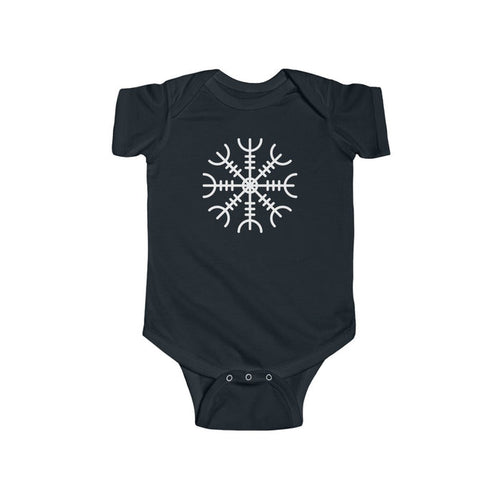 Ægishjálmr Helm of Awe Baby Bodysuit Scandinavian Design Studio