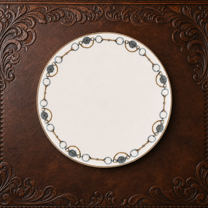 Amarillo Concho Pattern Bone China Round Bread Plate 2