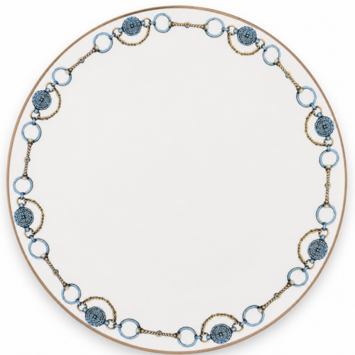 Amarillo Concho Pattern Bone China Round Charger Plate 1