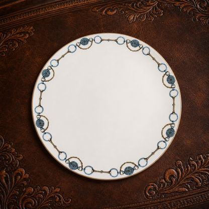 Amarillo Concho Pattern Bone China Round Charger Plate 2