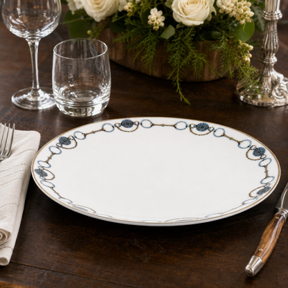 Amarillo Concho Pattern Bone China Round Charger Plate 6