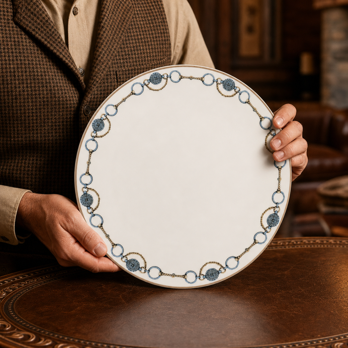Amarillo Concho Pattern Bone China Round Charger Plate 4