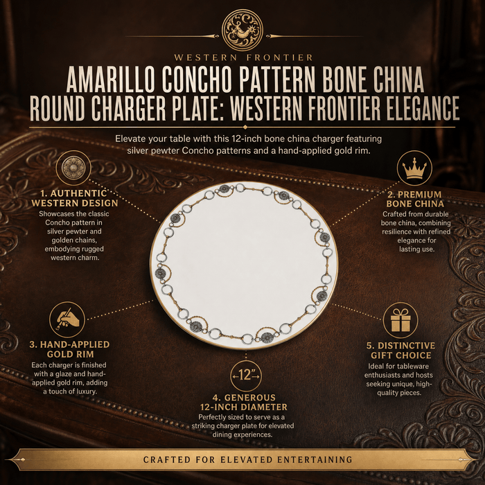 Amarillo Concho Pattern Bone China Round Charger Plate 1