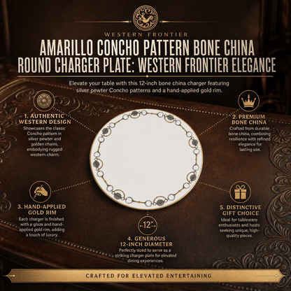 Amarillo Concho Pattern Bone China Round Charger Plate 1