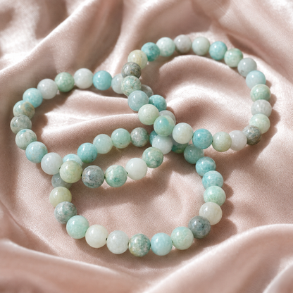 Amazonite Bead Bracelet | Matte Amazonite Bracelet (Alignment Of Chakra and Trust)
