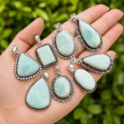 Amazonite Pendants – Natural Crystal Pendants Healing Gemstone Pendants