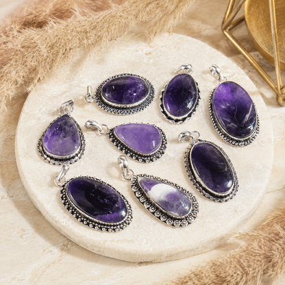 Amethyst Pendants – Natural Crystal Pendants Healing Gemstone Pendants