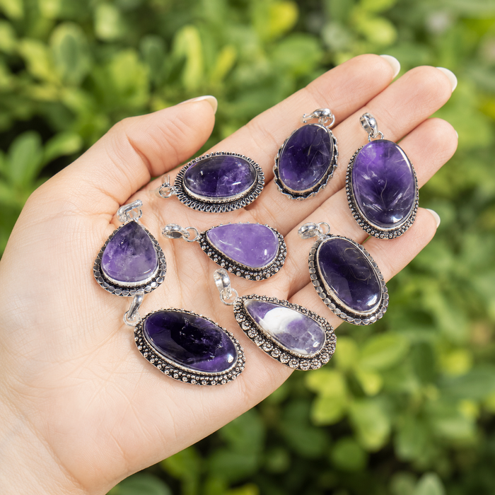 Amethyst Pendants – Natural Crystal Pendants Healing Gemstone Pendants