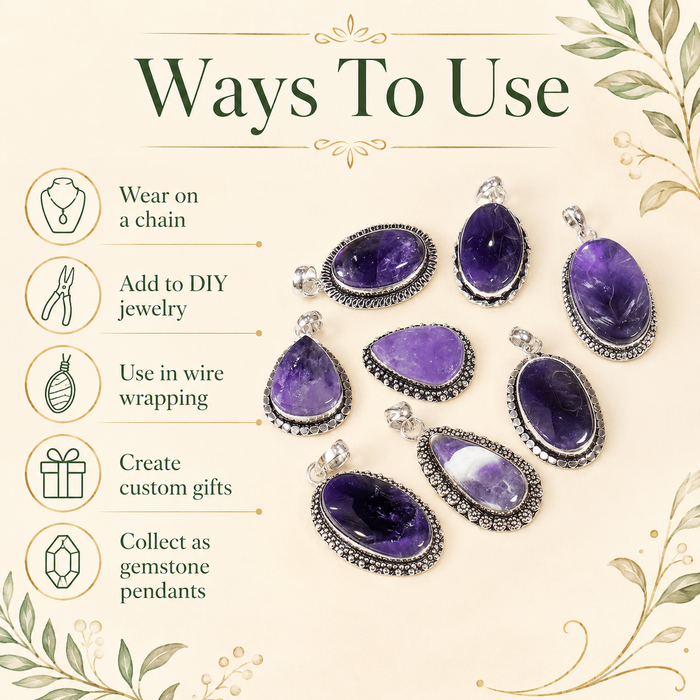 Amethyst Pendants – Natural Crystal Pendants Healing Gemstone Pendants