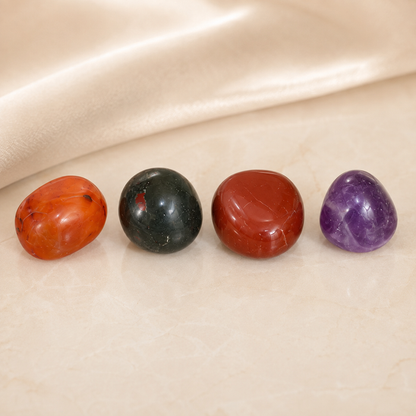 ARIES Zodiac Crystal Kit, Aries Birthstones Tumbled Stones Set, Aries Stones Gifts