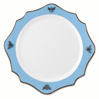Bee Bone China Charger Blue with Gold Rim 1