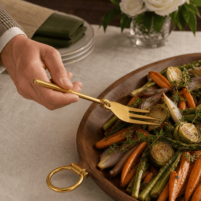 Bit Serving Fork - Stainless Steel Shiny Gold 4