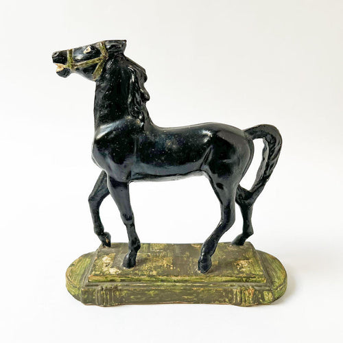 Black Horse on a Plinth Decorative Object