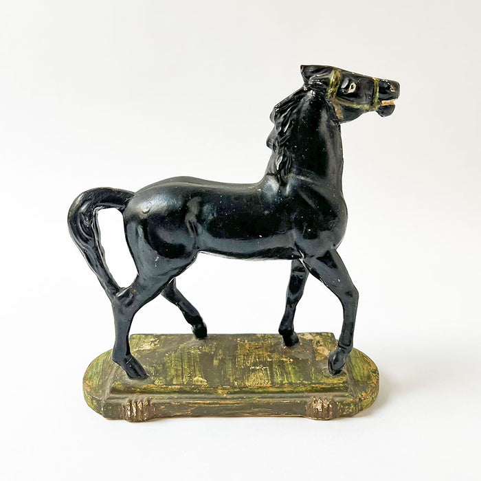Black Horse on a Plinth Decorative Object