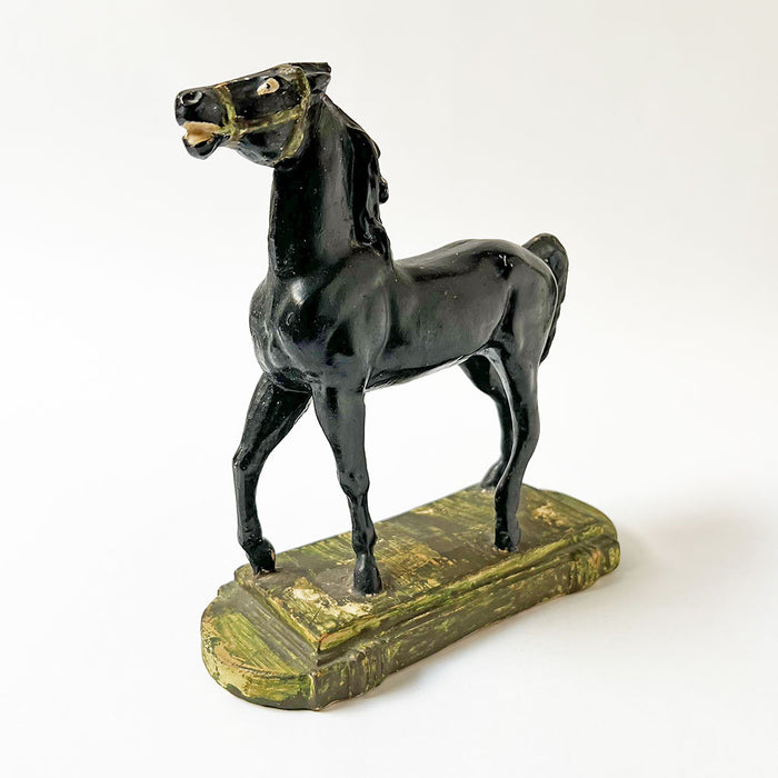 Black Horse on a Plinth Decorative Object