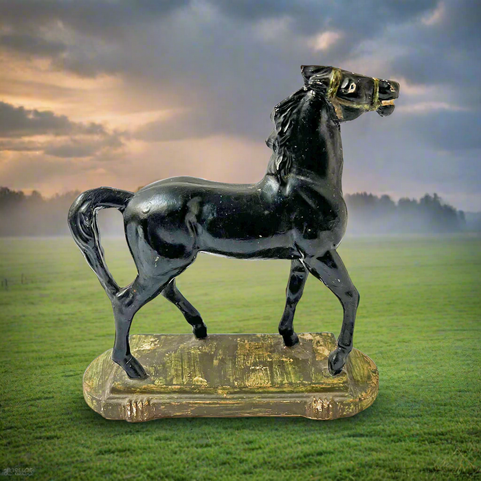 Black Horse on a Plinth Decorative Object