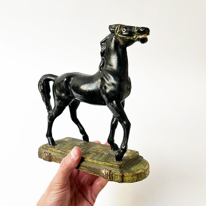 Black Horse on a Plinth Decorative Object