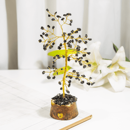 Black Obsidian Gemstone Tree, Crystal Tree Of Life.