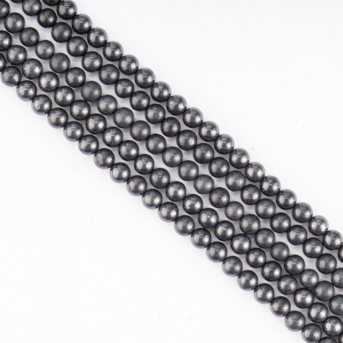 Black Shungite Beads, Natural Round Crystal Beads 6mm to 10mm