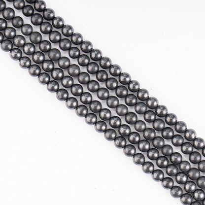 Black Shungite Beads, Natural Round Crystal Beads 6mm to 10mm