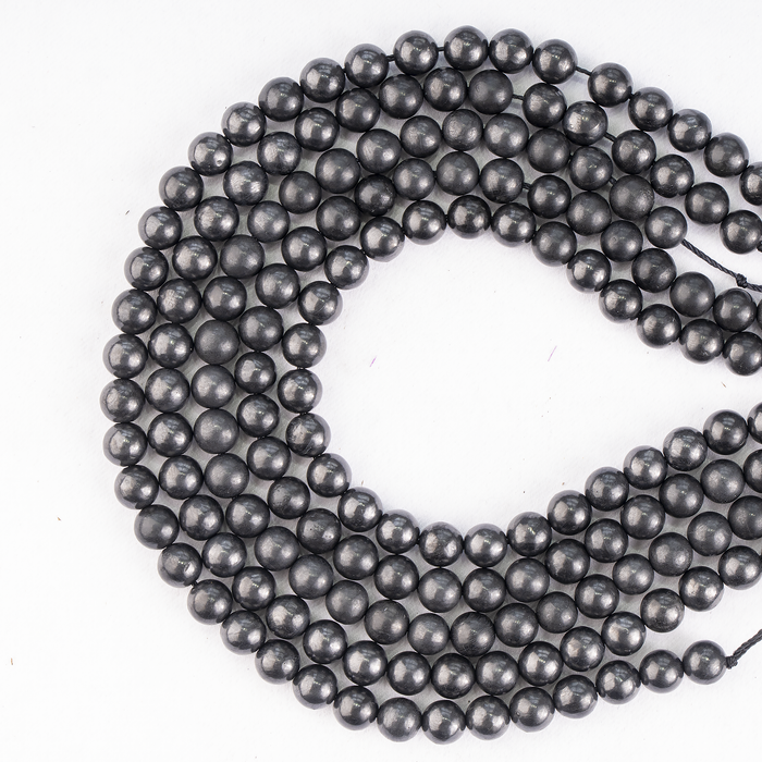 Black Shungite Beads, Natural Round Crystal Beads 6mm to 10mm