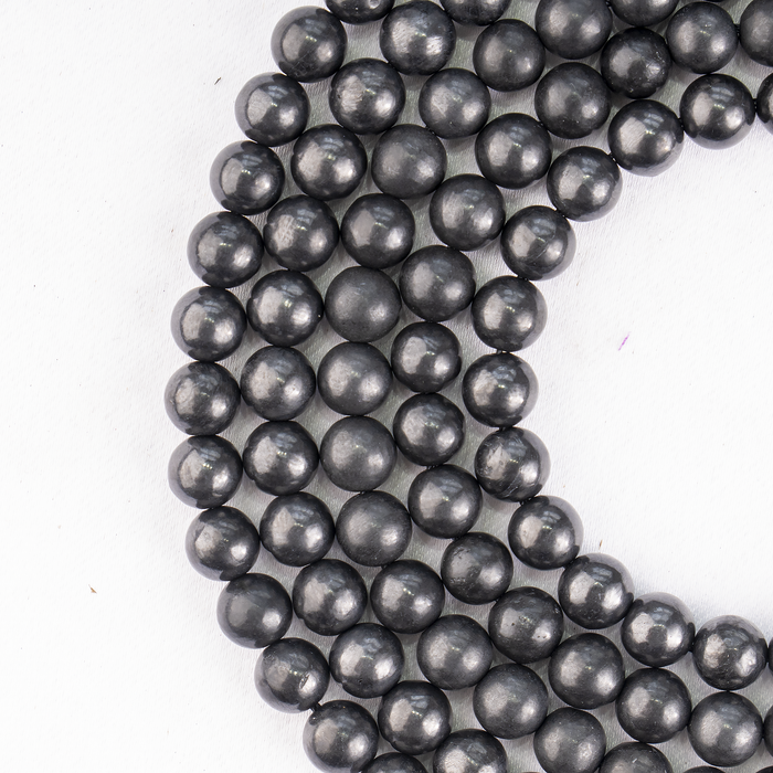 Black Shungite Beads, Natural Round Crystal Beads 6mm to 10mm