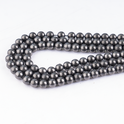 Black Shungite Beads, Natural Round Crystal Beads 6mm to 10mm