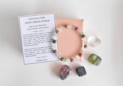 BOOST BRAIN POWER PACK Crystal Kit, Crystal Gift Kit.