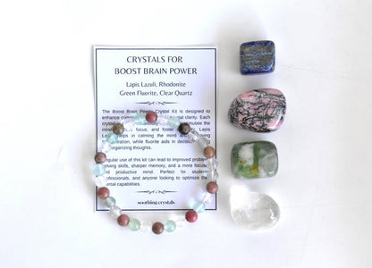 BOOST BRAIN POWER PACK Crystal Kit, Crystal Gift Kit.