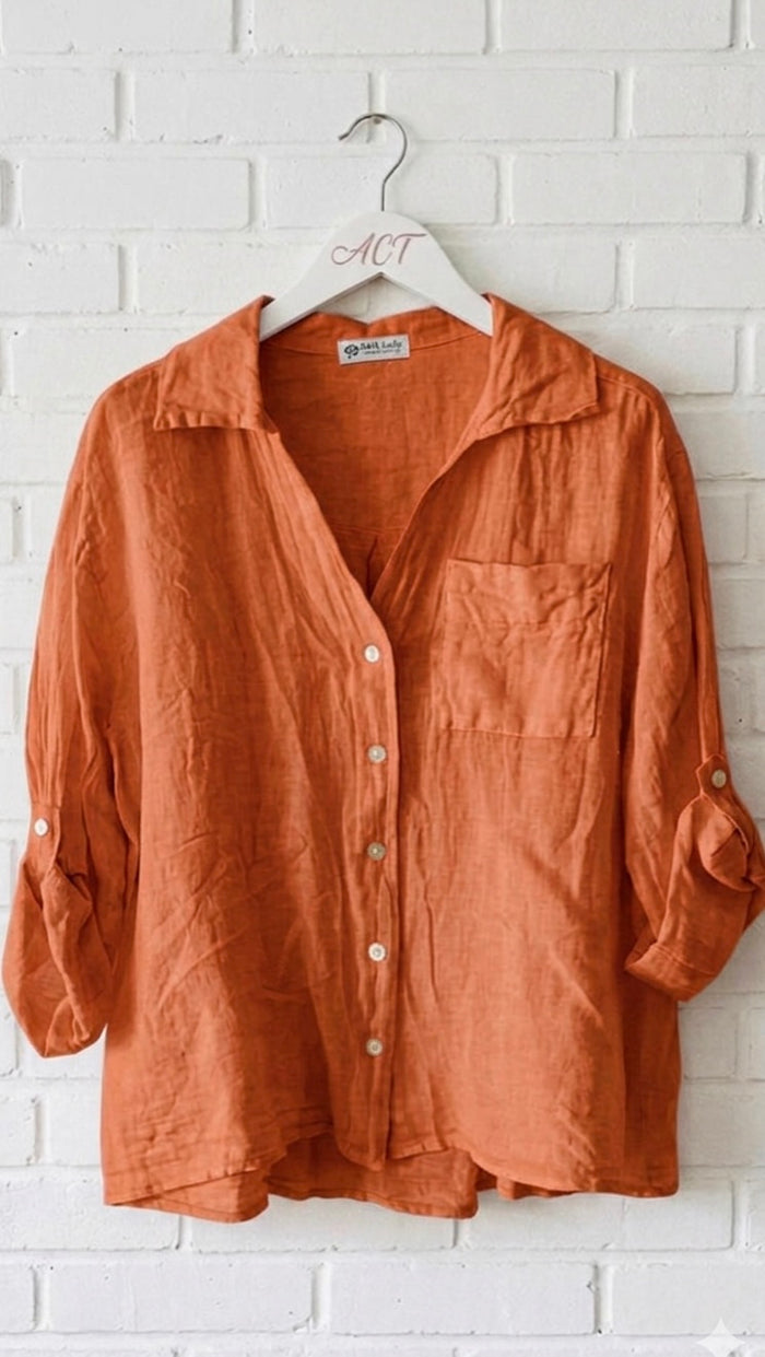 Camisa basic de lino Aurora +11 colores