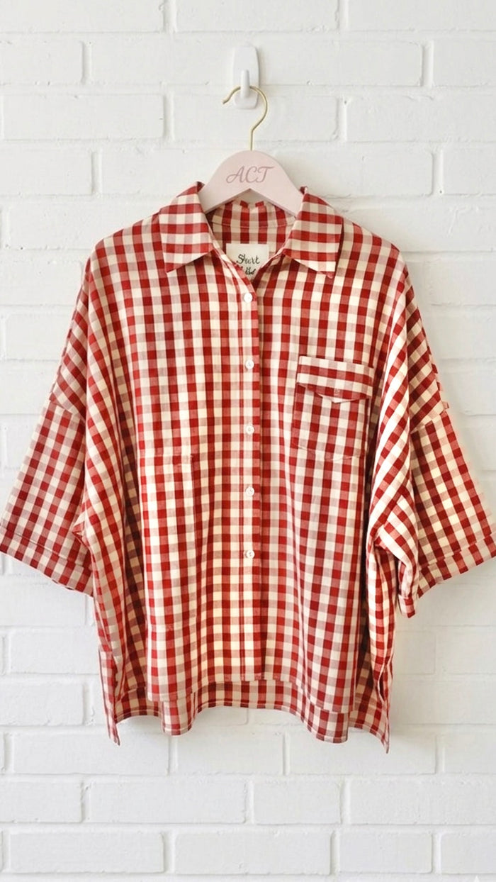 Camisa oversize cuadro vichy