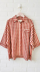 Camisa oversize cuadro vichy