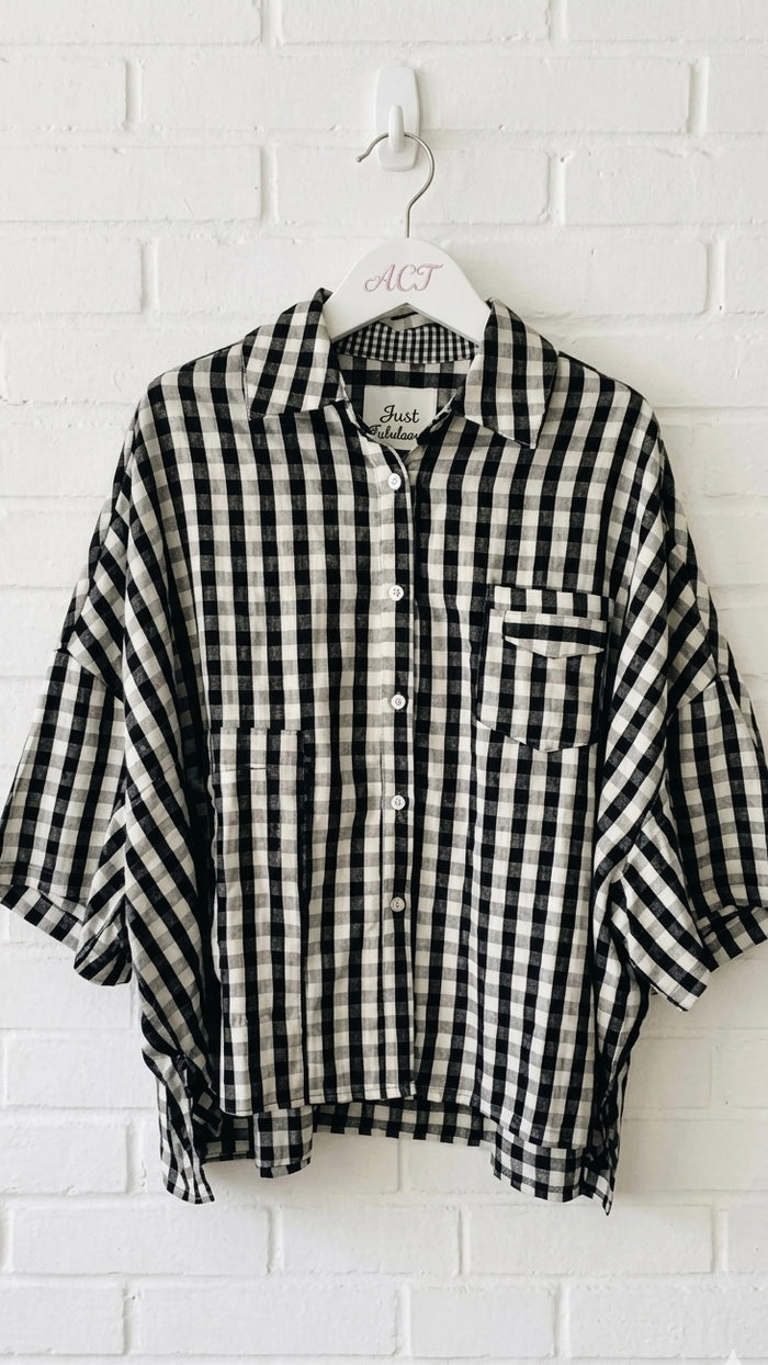 Camisa oversize cuadro vichy