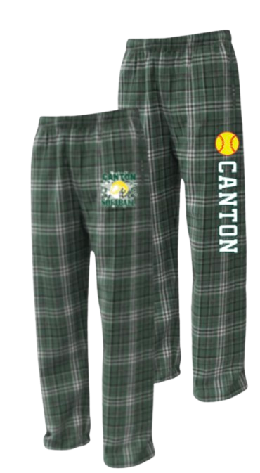 Canton LL Softball Flannel Pants with Glitter Logo