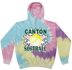 Canton LL Tie Dye Hoodie  (Full Glitter Logo)